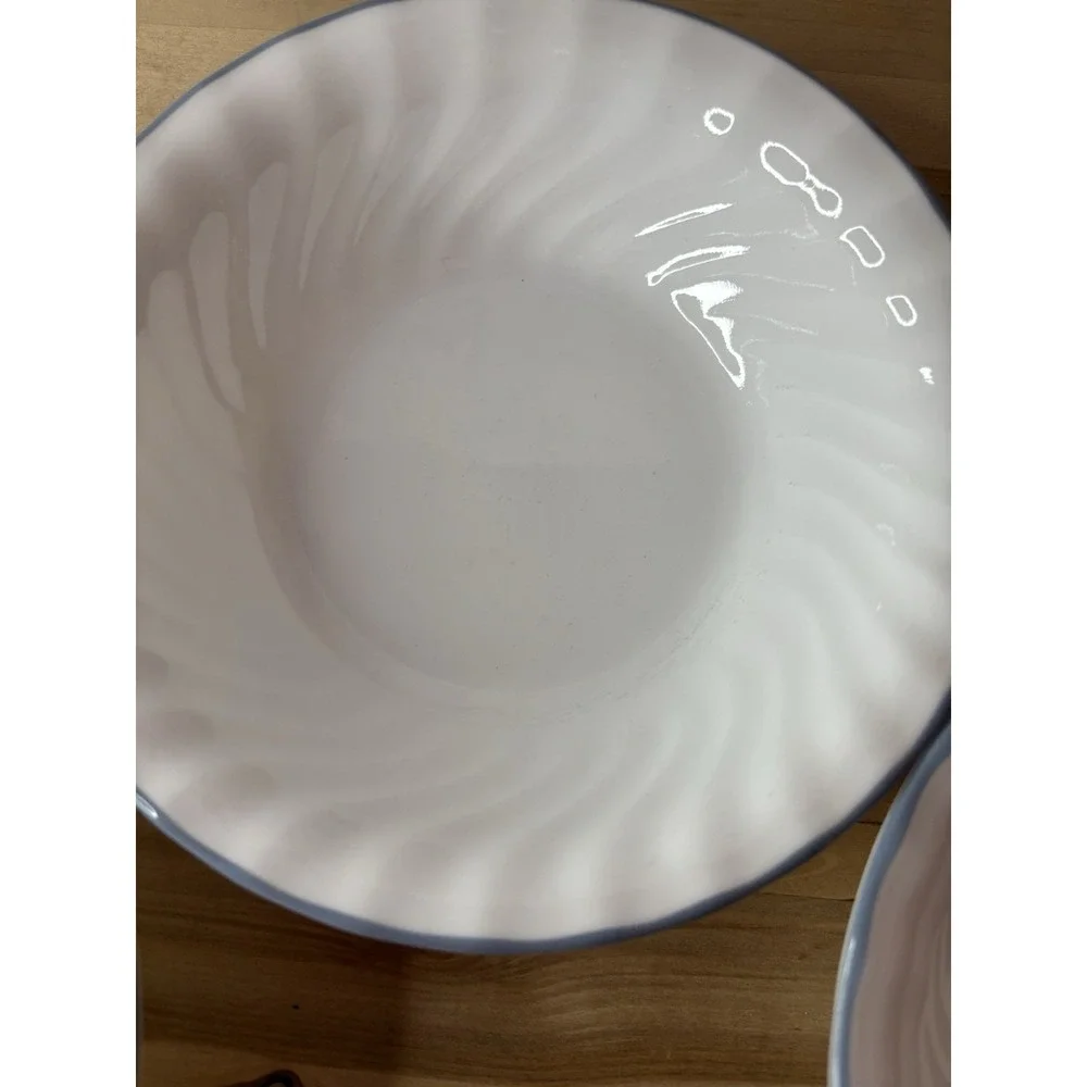 Pink Trio Pattern Corelle by Corning Cereal Bowls Set 7